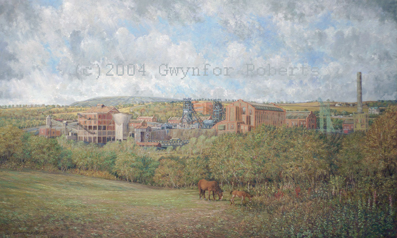 Painting of Penallta Colliery in 1984