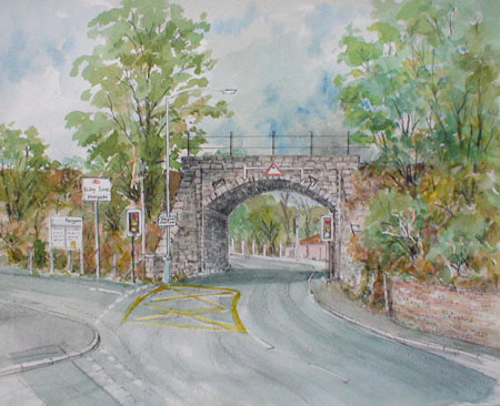 Painting of Pengam railway bridge, Pengam