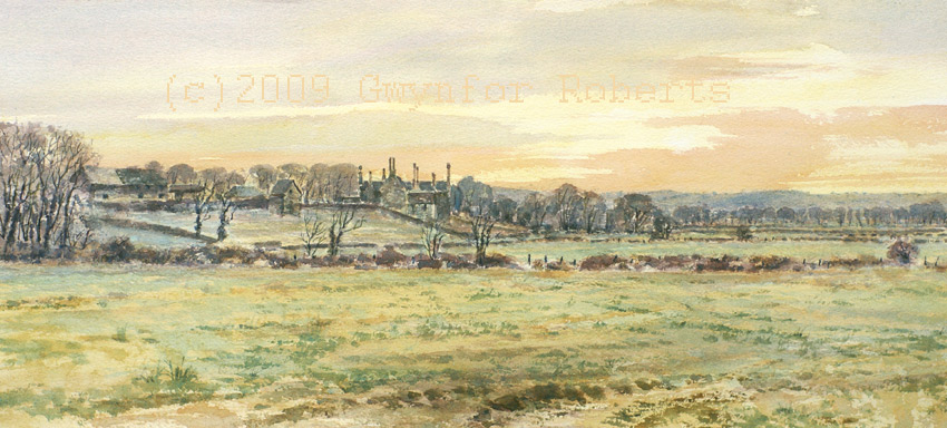 Watercolour paintings of Plas Machen, Lower Mache, Caerphilly