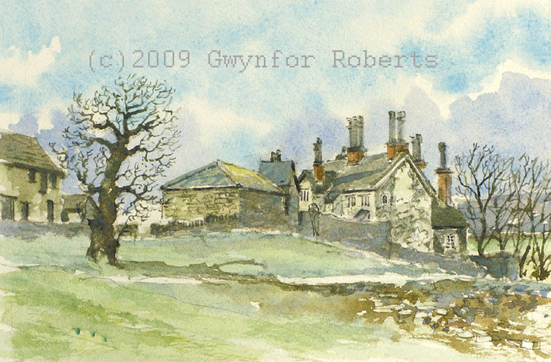 Paintings of Plas Machen farm, Lower Machen, Caerphilly, South Wales