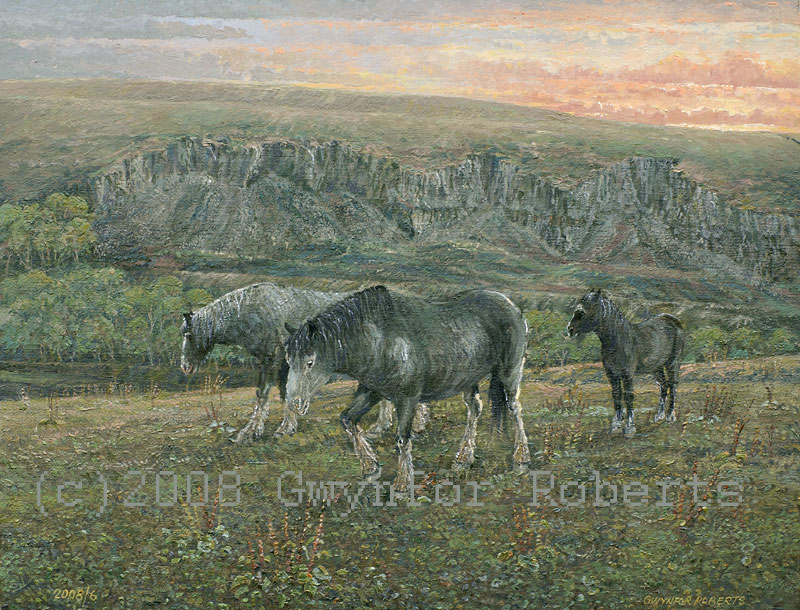 Paintings of Wales-Ponies at Troedrhiwfuwch