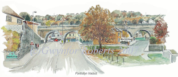 Painting of Pontlottyn Viaduct