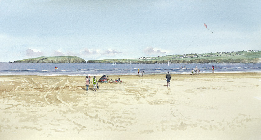Painting of Poppit sands Beach,Cardigan,West Wales