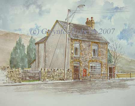 Paintings of Wales-Troedrhiwfuwch Post Office