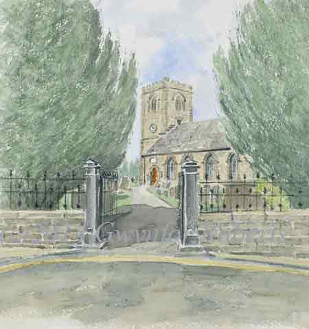 Painting of Saint Mary's Church, Dolgellau