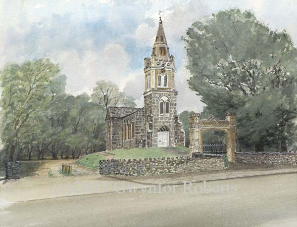 Painting of the Saint Mary's Church, Tremadog