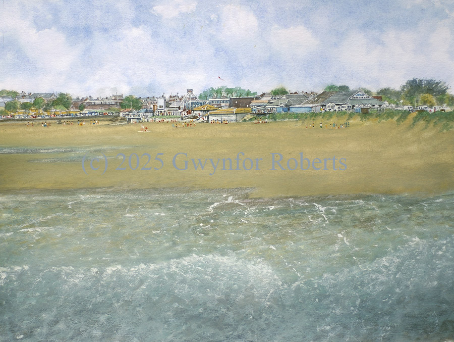 Watercolour painting of Sandy Bay, Porthcawl