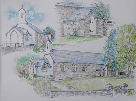 Painting of Saint Augustine's Church, Pontllanfraith