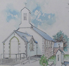 Painting of Saint Augustine's Church, Pontllanfraith