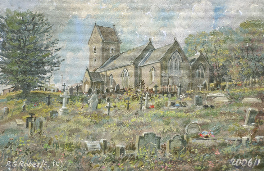 Painting of Saint Barrwg's Church, Bedwas