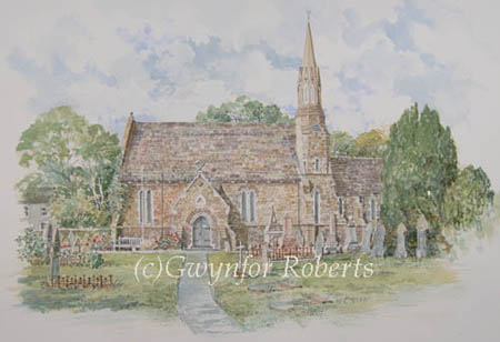 Painting of Saint John's Church, Machen