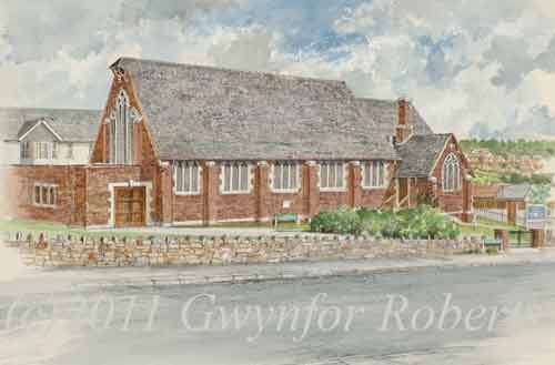 Painting of Saint Margarets Church, Gilfach