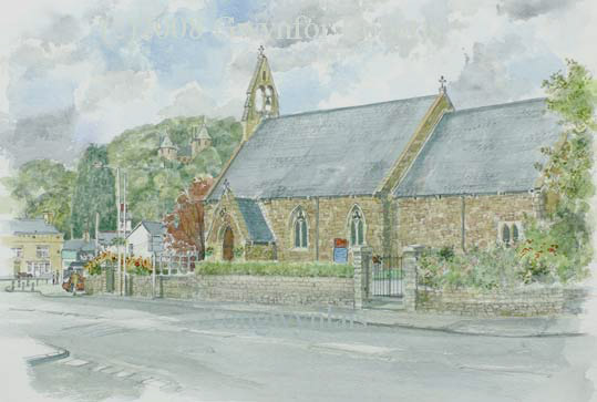 Painting of Saint Michael and all Angels Church, Tongwynlais