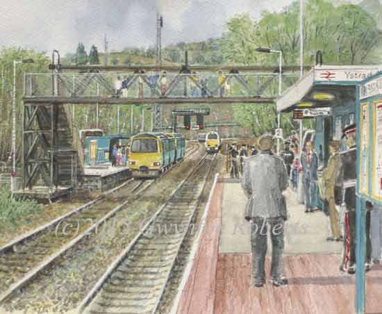 The Queen's train arriving  at Ystrad Mynach railway station