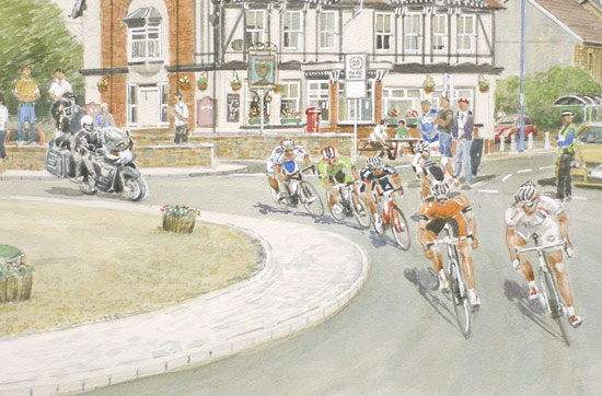 The Tour of Britain 2012 cycle race, passing through Ystrad Mynach.