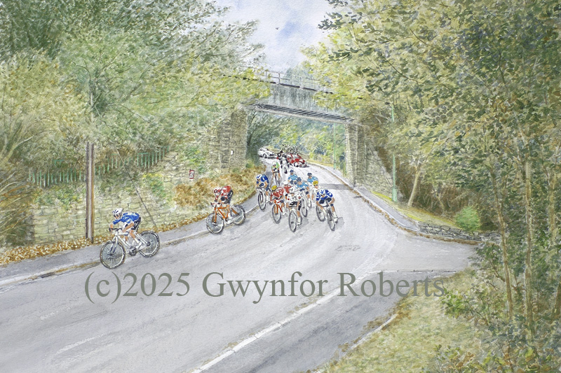 The Tour of Britain 2025 cycle race, through Ystrad Mynach, County of Caerphilly, South Wales 