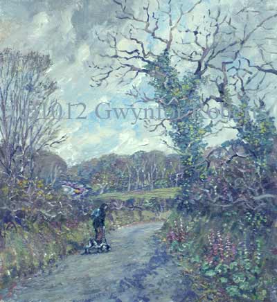 Paintings of Wales. Painting of Twyn Road, Ystrad Mynach