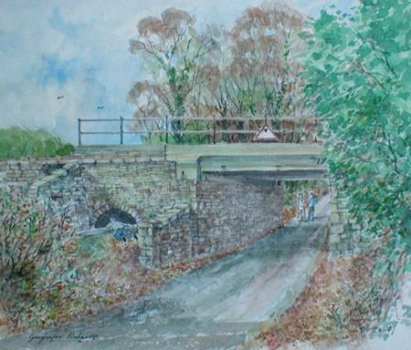 Painting of Twyn railway bridge, Ystrad Mynach