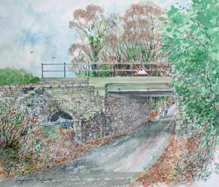 Paintings of Wales. Painting of Twyn  Bridge, Ystrad Mynach