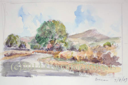 Looking towards The Brecon Beacons