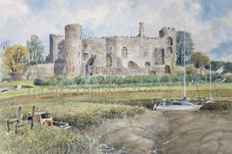 Painting of Laugharne castle