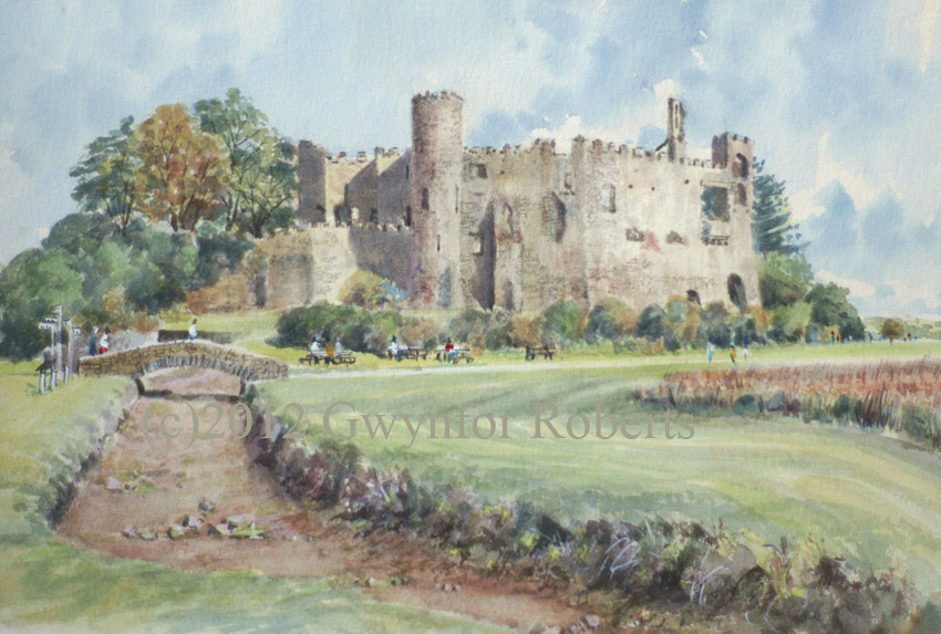 Painting of Laugharne castle