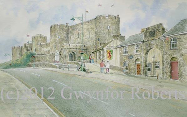 Welsh Art. Entrance to Pembroke Castle, West Wales