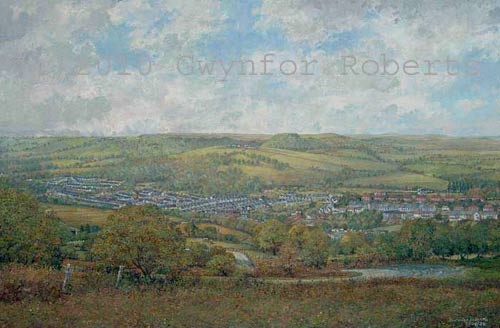 Painting of Ynysybwl, Rhondda Cynon Taf, South Wales