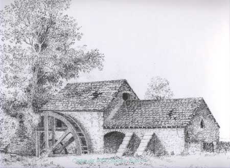 click to view pencil sketch of Ystrad mynach mill